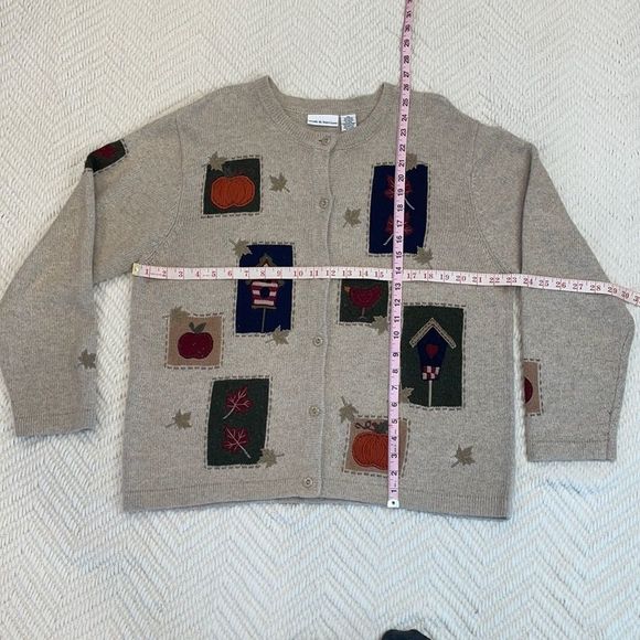 Croft & Barrow Fall Patchwork Button Down Cardigan Size XL - Picture 6 of 7